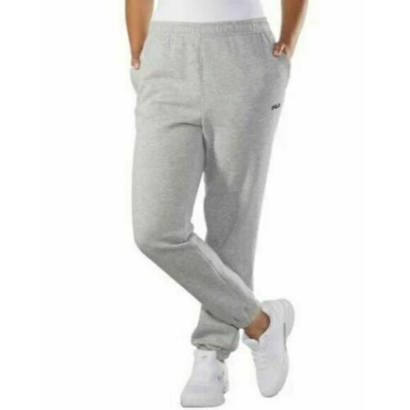 Fila Womens' High Waisted Fleece Ankle Cuffed Jogger Sweat Pant Gray S 4/6 - Picture 1 of 1